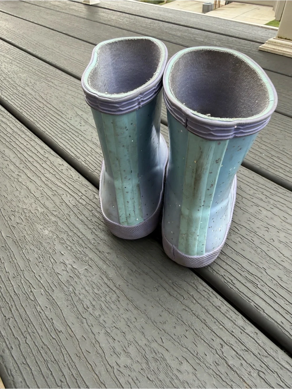 Hunter Kids Light Blue Glitter Waterproof Rain Boots